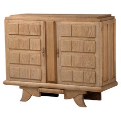 Petite Sideboard with Rhythmic Panels in Oak, France, 1940