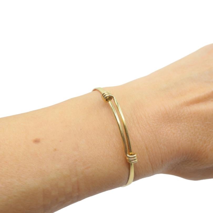 Petite Signature Bracelet by Ed Levin 14K Gold In Good Condition In Beverly Hills, CA