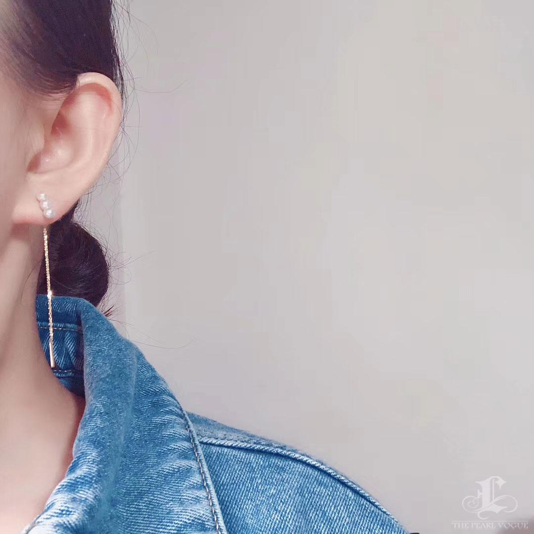 【Petite Signature】 Boucles d'oreilles convertibles en perles d'Akoya à double usage en vente 3