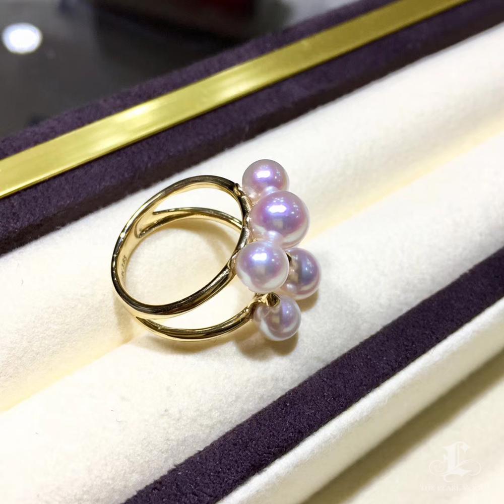 Petite Signature】Akoya Perlen Cluster Ring in 18K Gold im Angebot 3