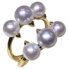 Petite Signature】Akoya Perlen Cluster Ring in 18K Gold