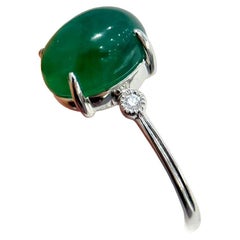 【Énigma】GRC Certified Verdant Muse Emerald Cabochon Ring — 3.86ct