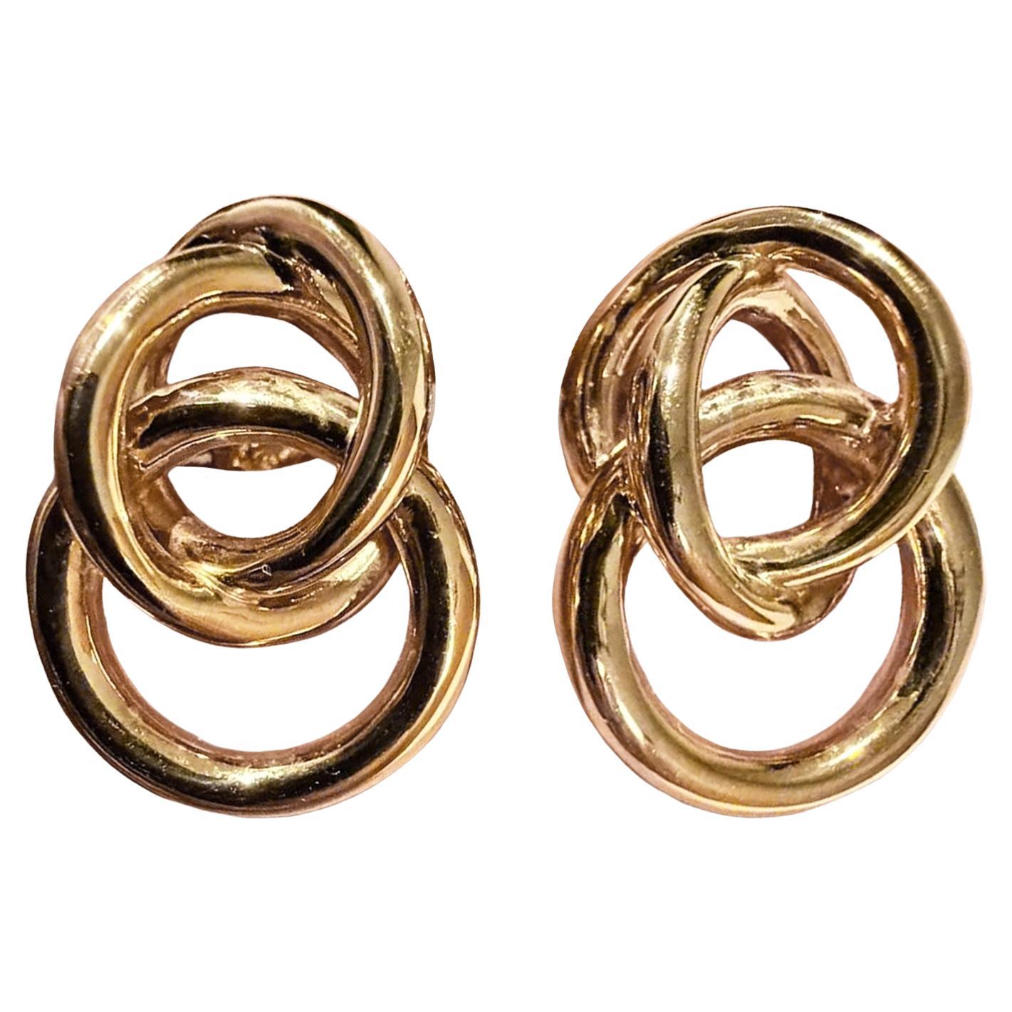 【Petite Signature】Italian 18K Gold Interlinked Sculptural Earrings