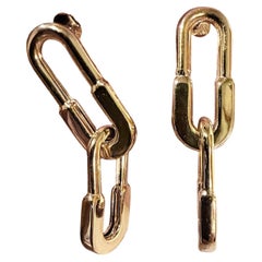 【Petite Signature】Italian 18K Gold Link Earrings