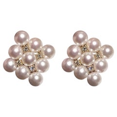 【Petite Signature】Lumière Akoya Pearl Cluster Earrings