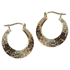 【Petite Signature】Moon Arc Glow Boucle d'oreille à facettes en or 18K