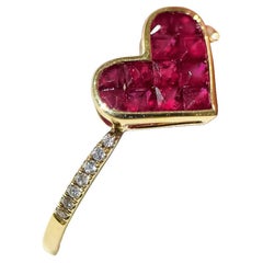 【Petite Signature】Ruby Mosaic Heart Ring