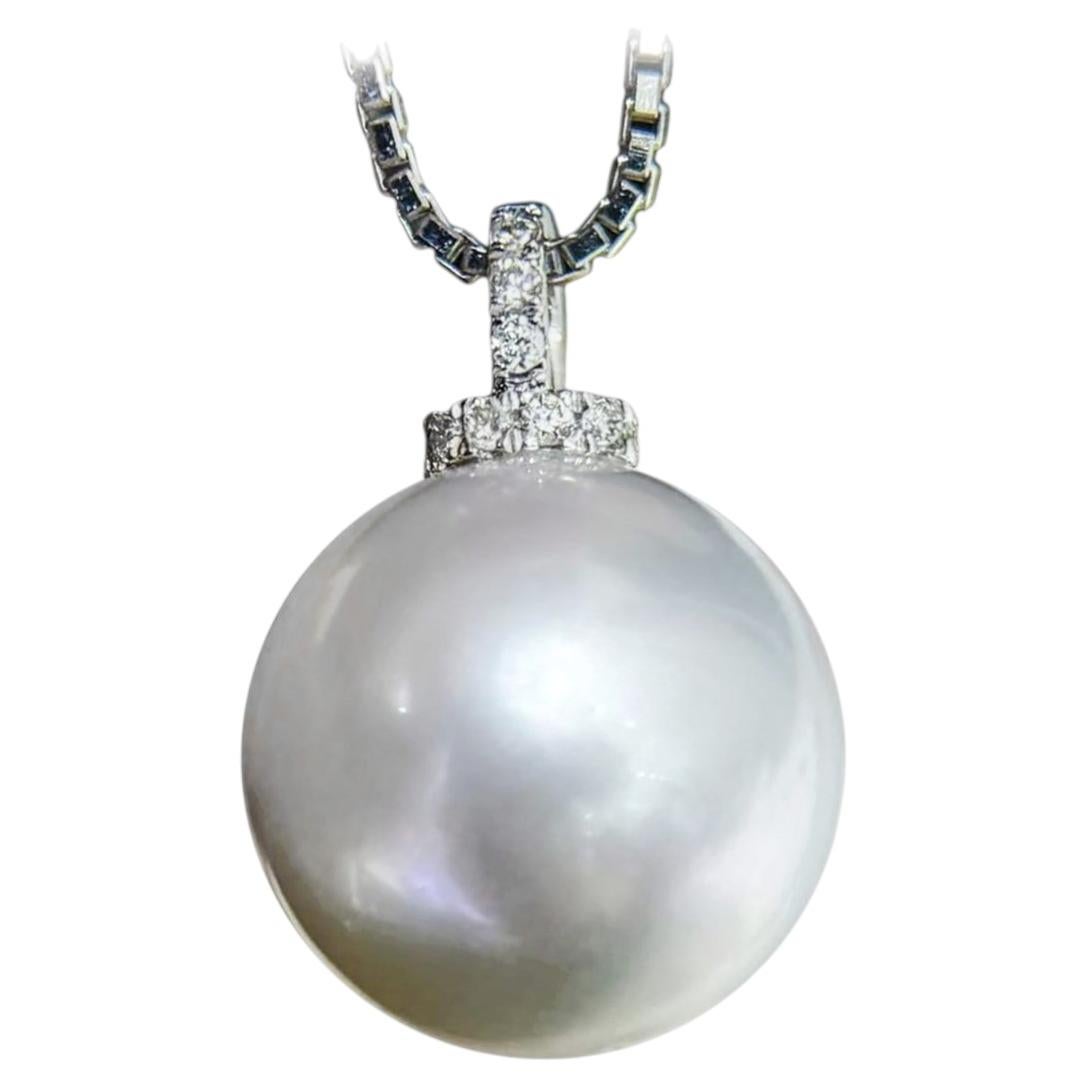 【Petite Signature】South Sea Pearl Pendant, Diamond Bail (Classic Style)