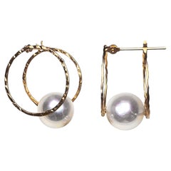 【Petite Signature】Urban Halo Akoya Pearl Double Circle Earrings