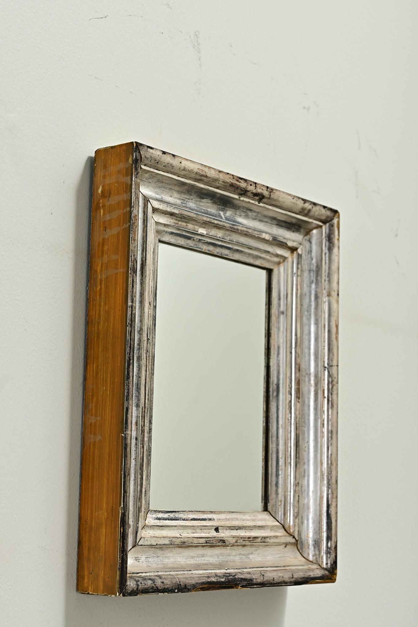 Petite Silver Gilt Framed Mirror In Good Condition In Baton Rouge, LA