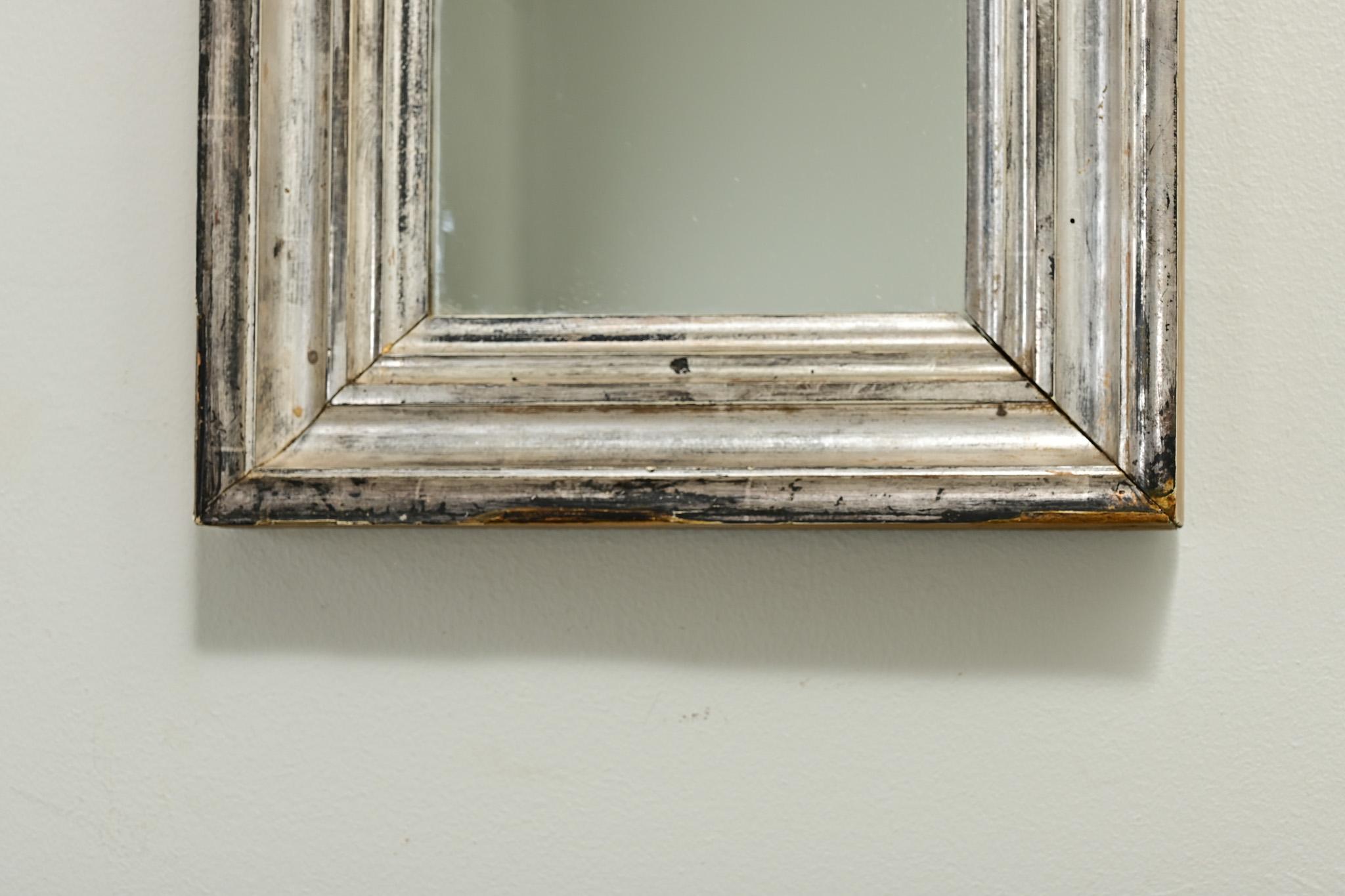 Contemporary Petite Silver Gilt Framed Mirror