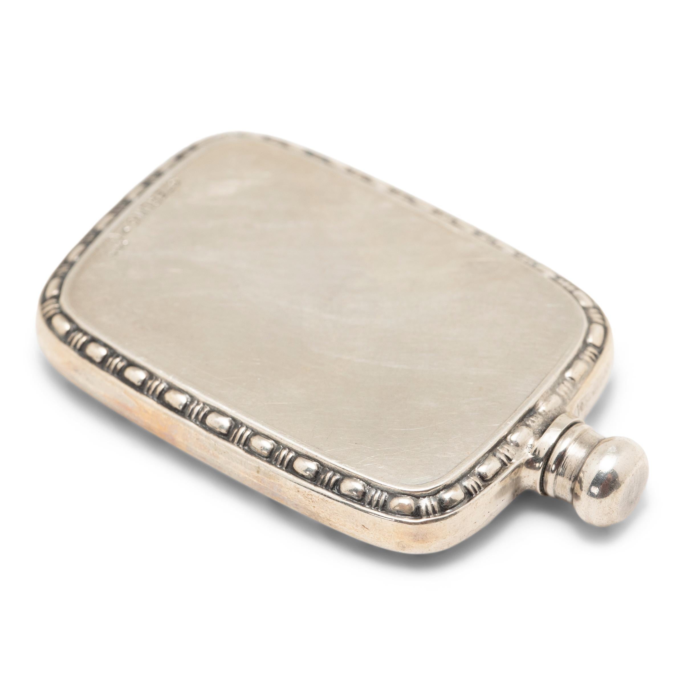 Art Deco Petite Silver Perfume Bottle, c. 1930s For Sale
