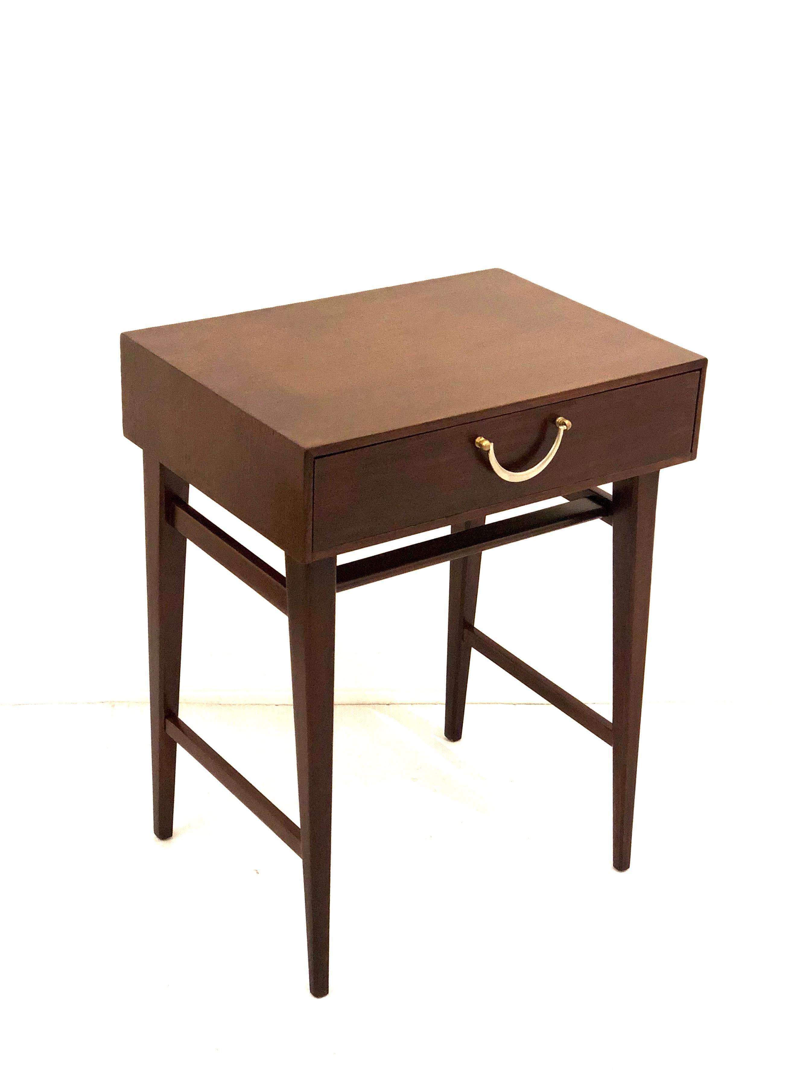 Petite mahogany end table designed by Alphons Loebenstein, for Meredew furniture, freshly refinished can be used as a nightstand or entry table.
