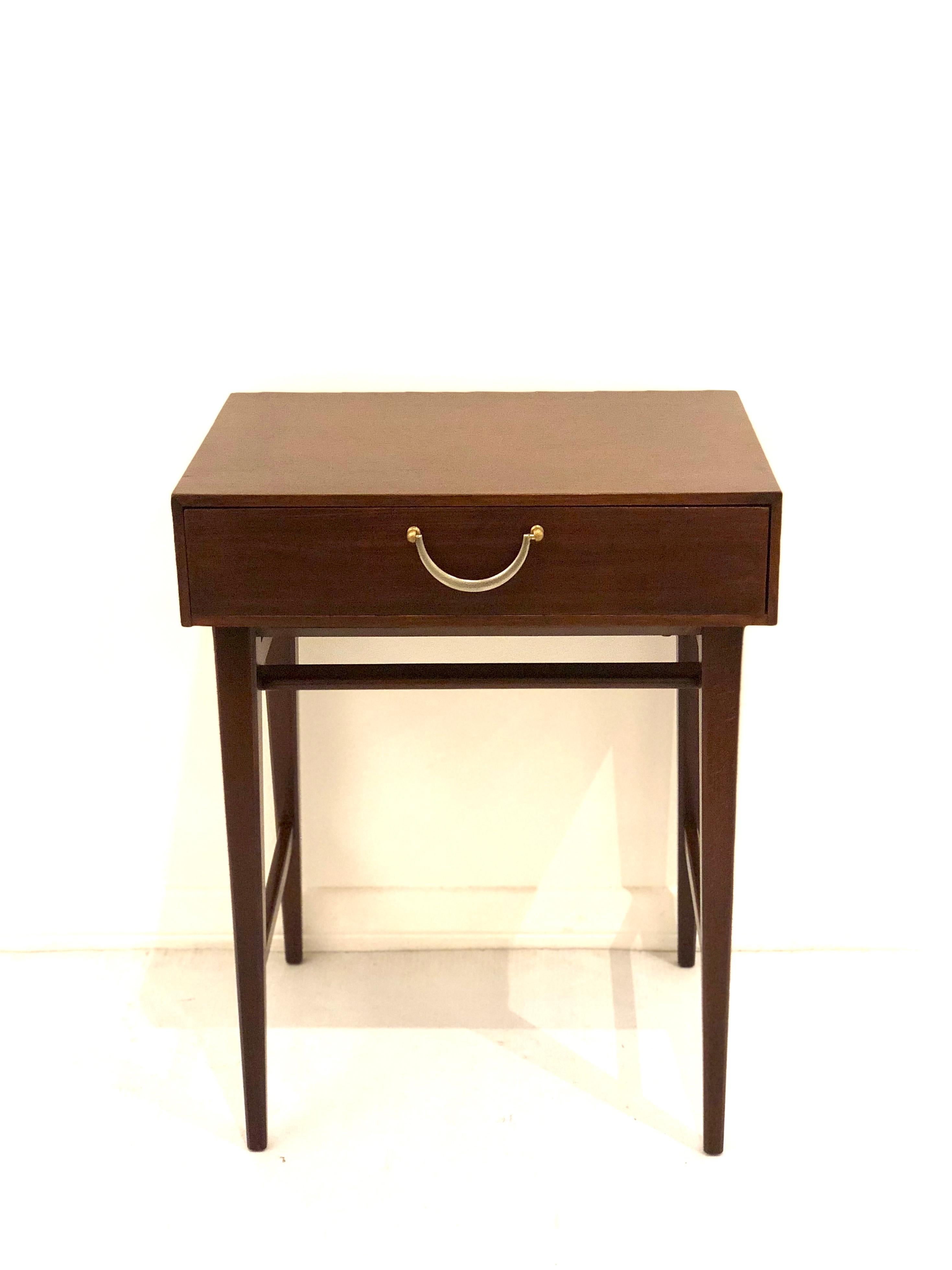 English Petite Single Mahogany Neoclassical Modern End Table