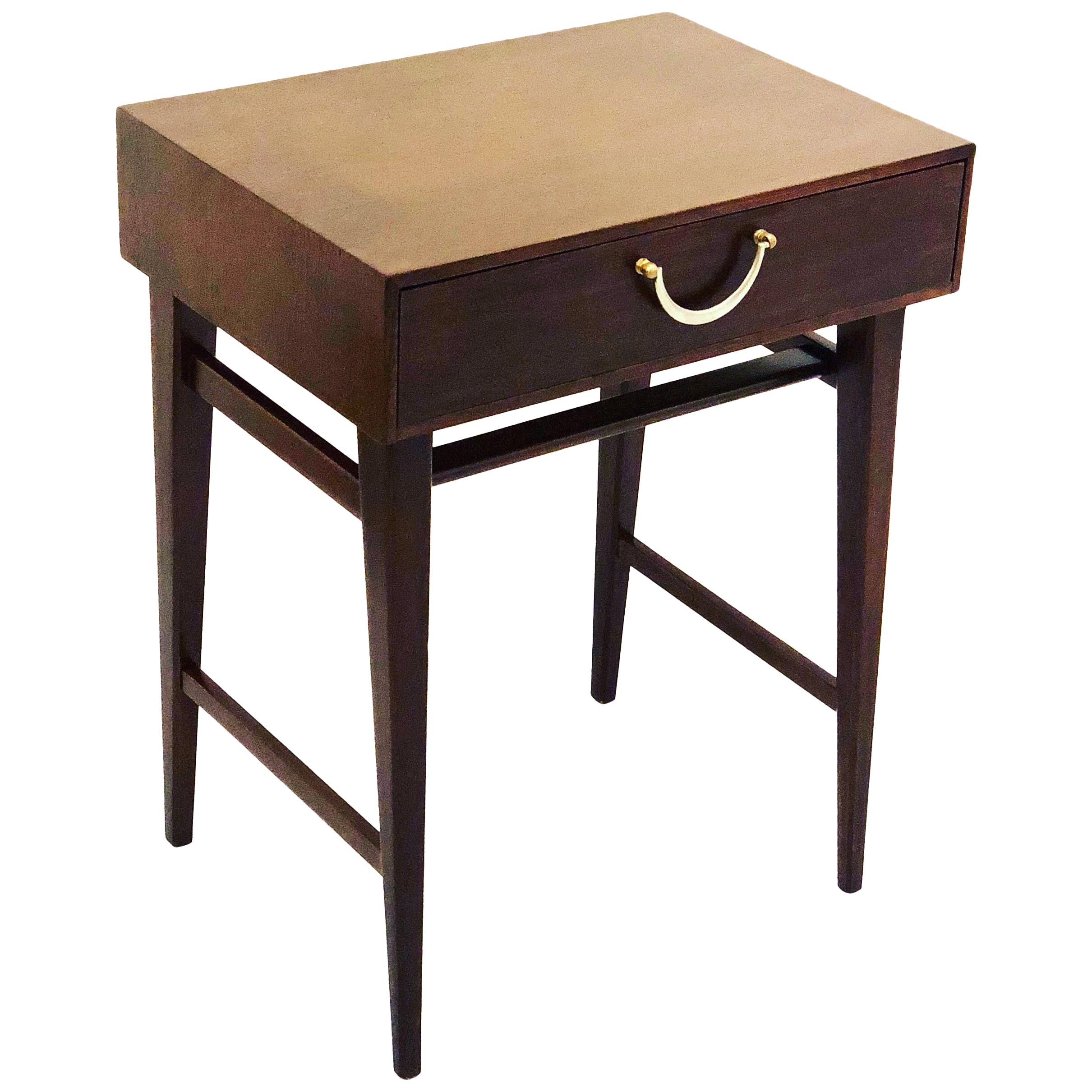 Petite Single Mahogany Neoclassical Modern End Table