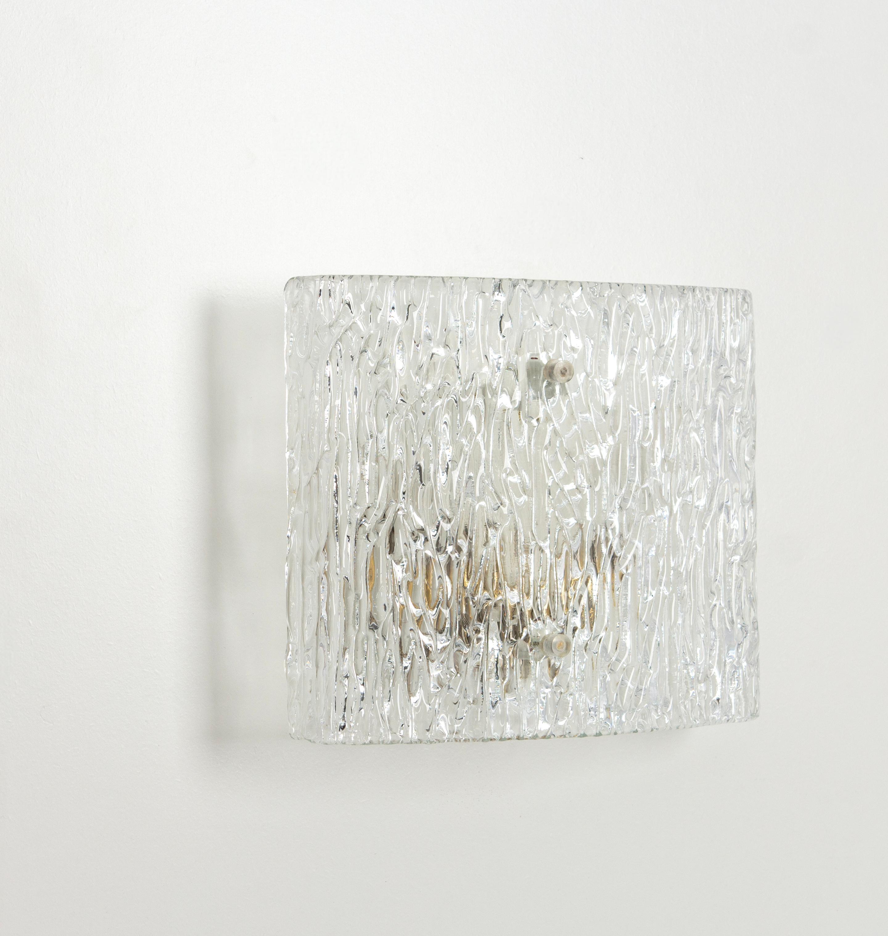 Mid-Century Modern Petite Single Sconce Glass Wall Lights, Austria, 1960s For Sale