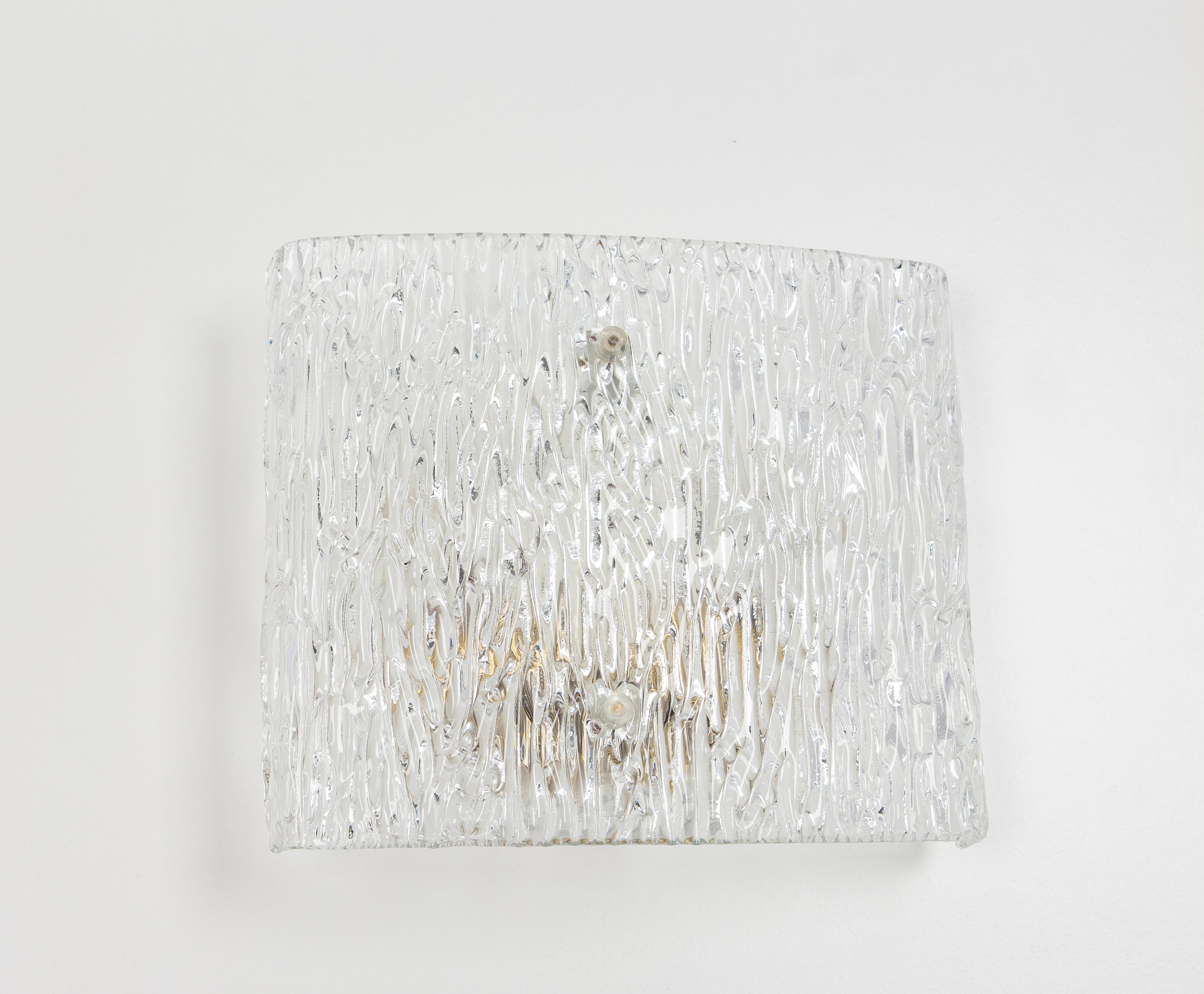 Mid-20th Century Petite Single Sconce Glass Wall Lights, Austria, 1960s For Sale