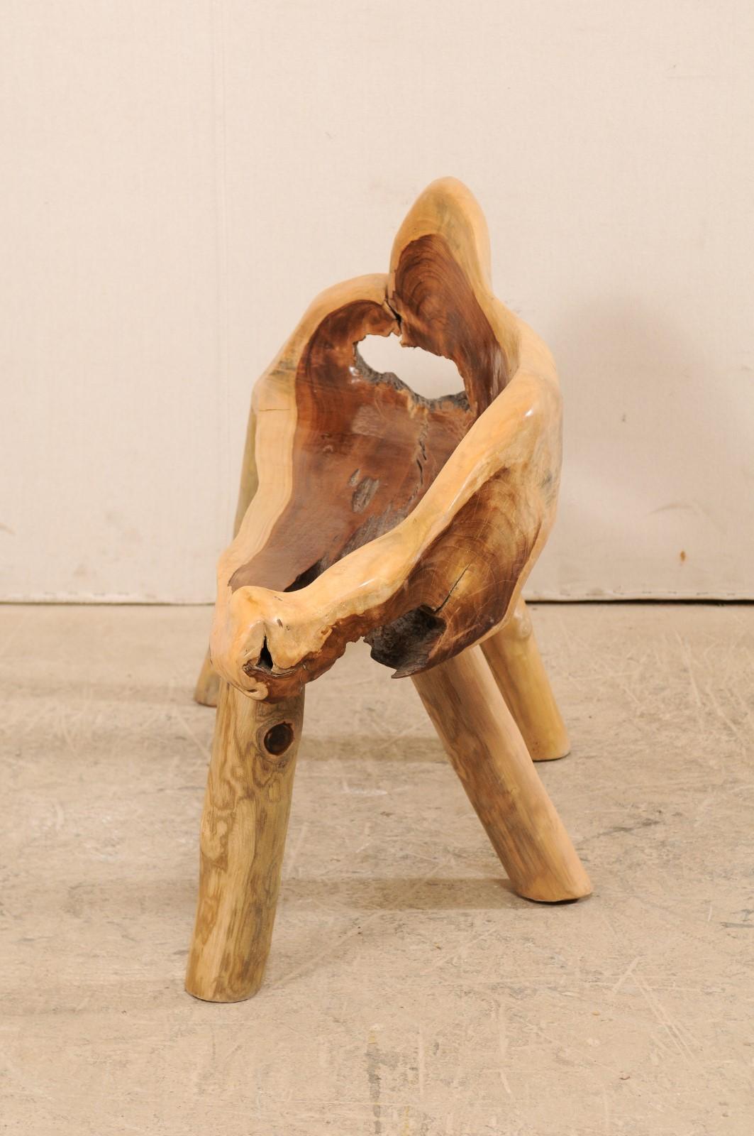 Petit banc en teck massif de taille normale en vente 3