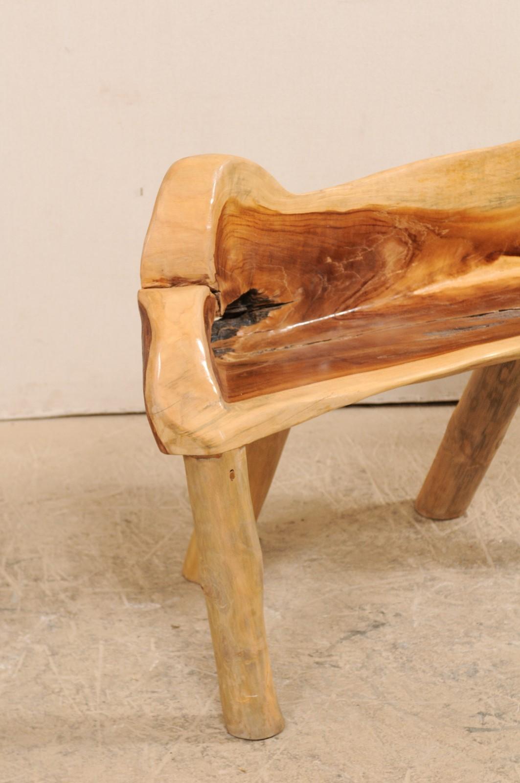 Petit banc en teck massif de taille normale Bon état - En vente à Atlanta, GA