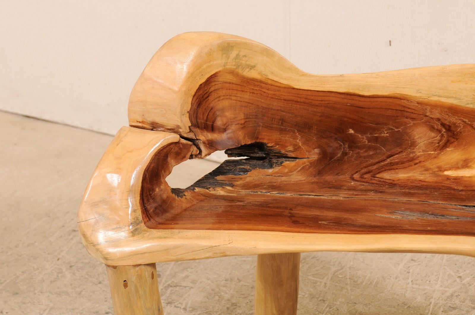 XXIe siècle et contemporain Petit banc en teck massif de taille normale en vente