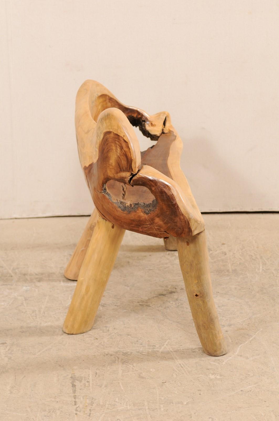 Petit banc en teck massif de taille normale en vente 1