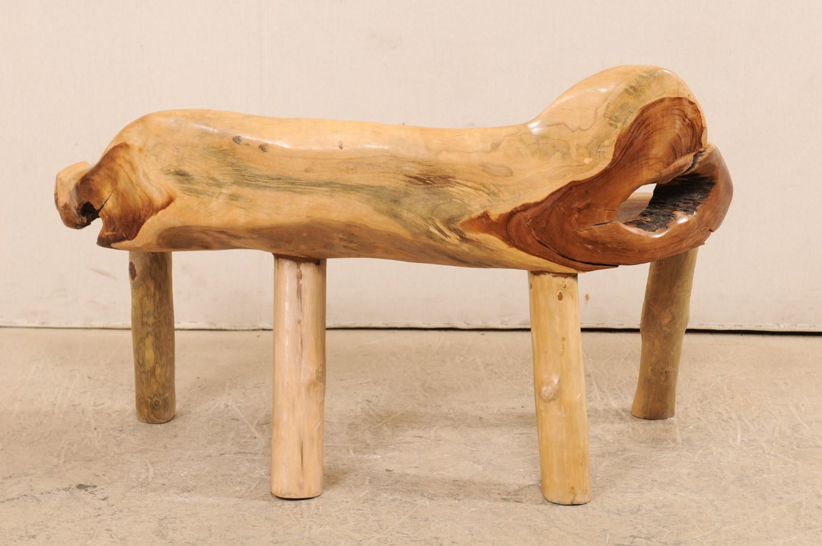 Petit banc en teck massif de taille normale en vente 2