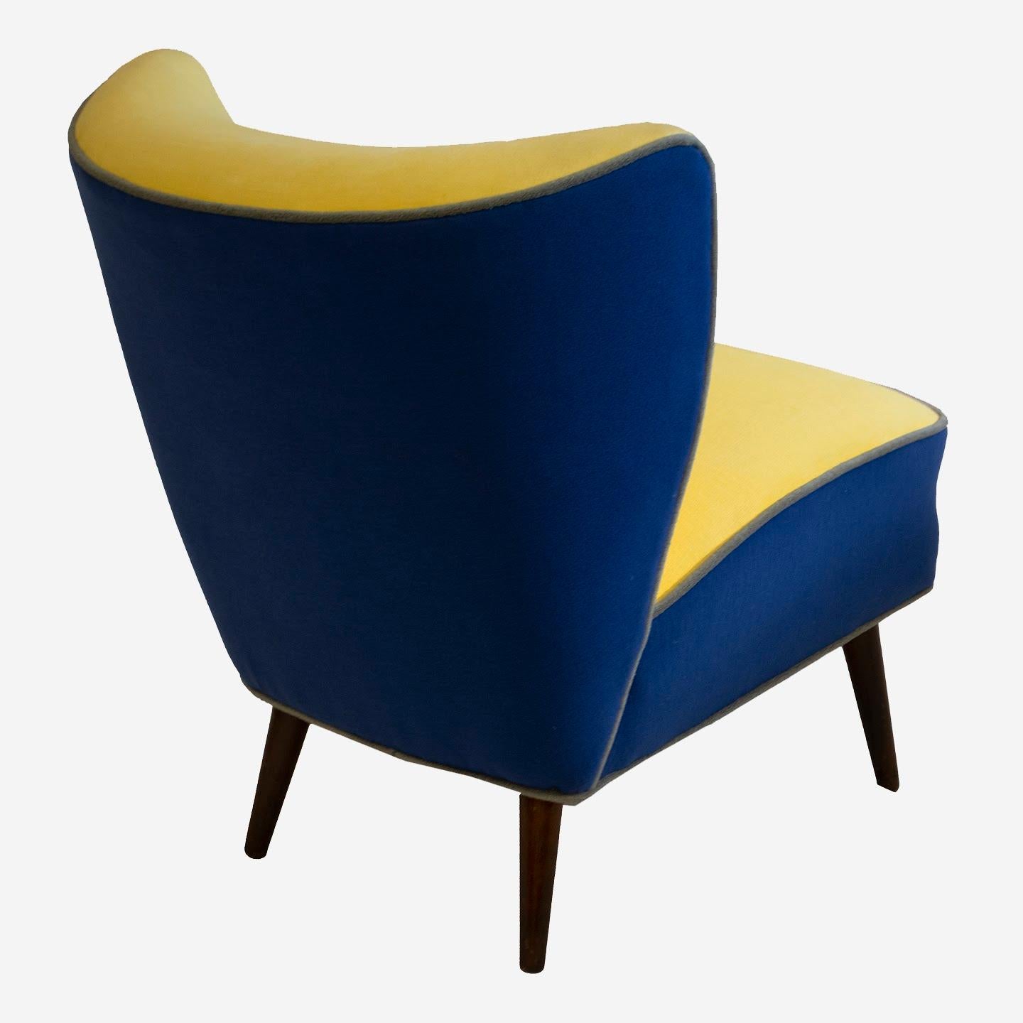 Hand-Crafted Petite Slipper Chair in the Style of James Mont For Sale