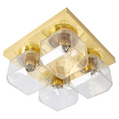 Petite Smoked Glass Flush Mount di Limburg, Germania, anni '70