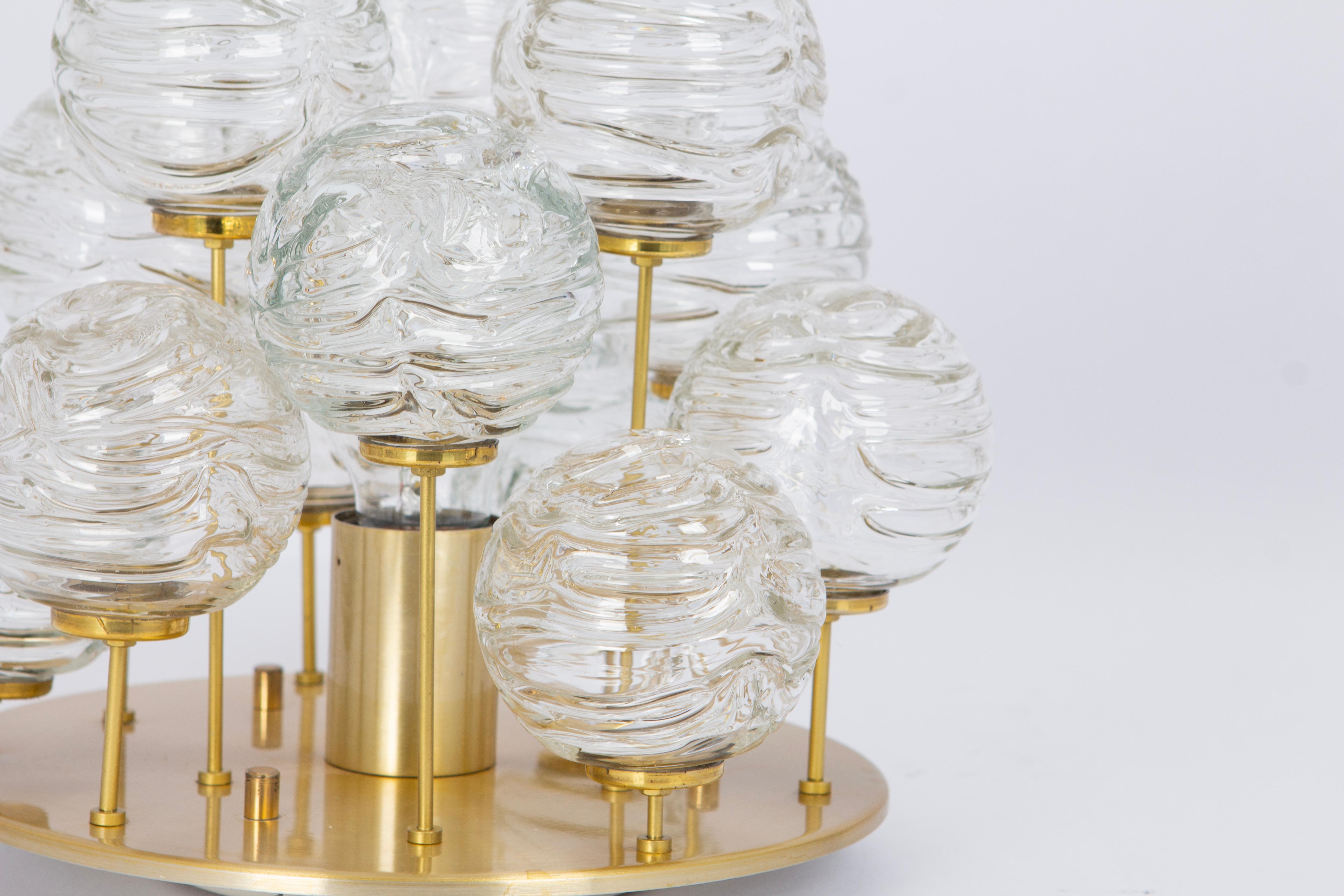 Late 20th Century Petite Snowball Glass Flushmount by Doria, Germany, 1970s