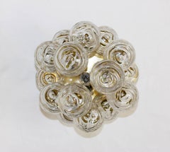 Petite Snowball Ice Glass Flush Mount by Doria, Germany, 1970s