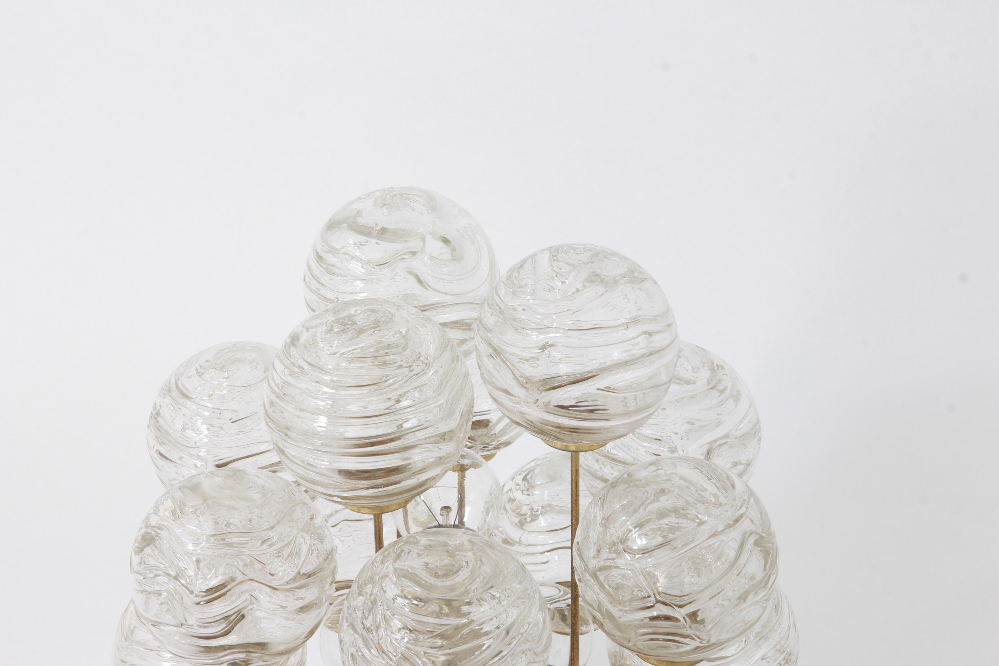 Petite Snowball Ice Glass Flush Mount by Doria, Germany, 1970s 1
