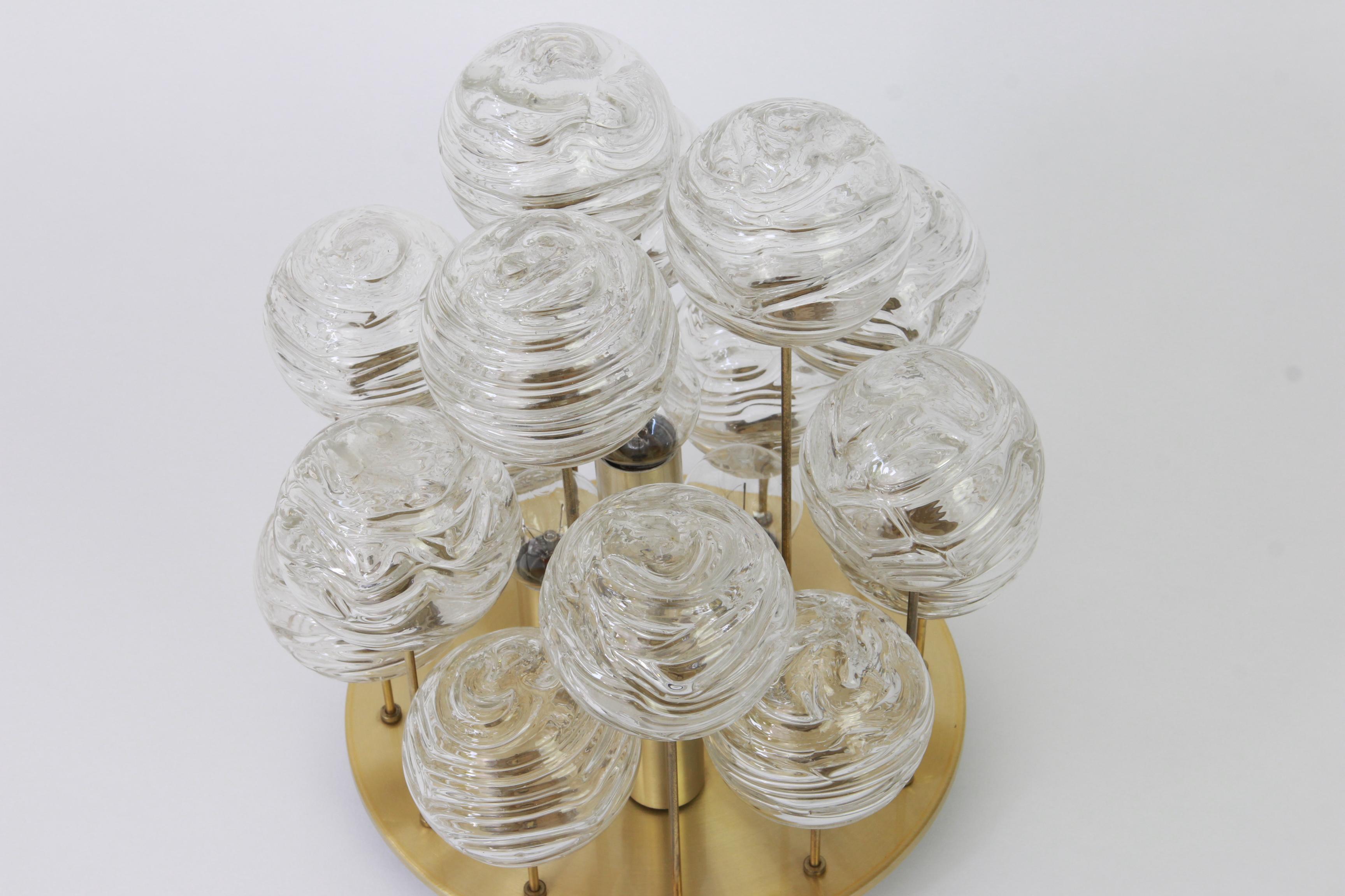 Petite Snowball Ice Glass Flush Mount by Doria, Germany, 1970s 2