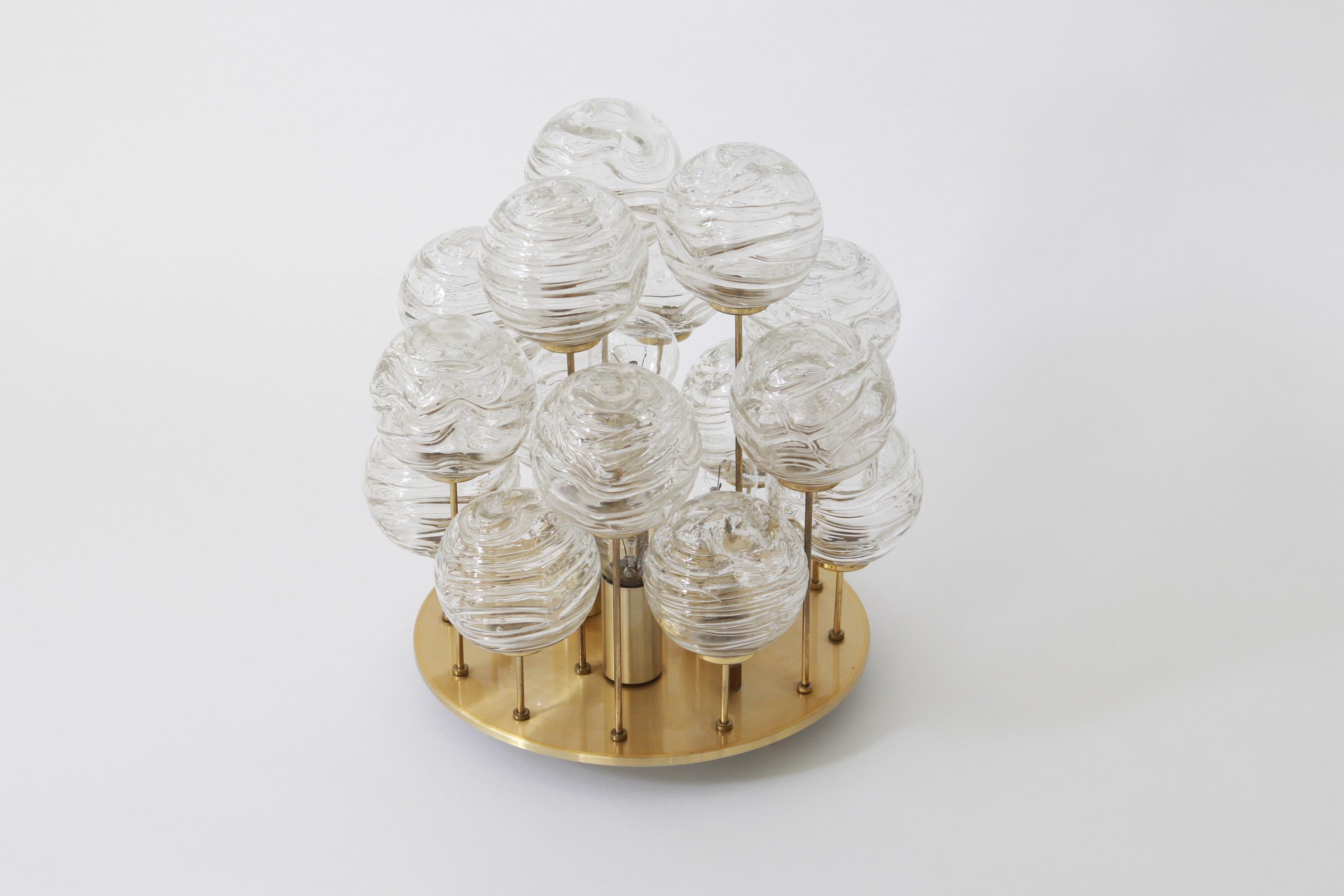 Petite Snowball Ice Glass Flush Mount by Doria, Germany, 1970s 3