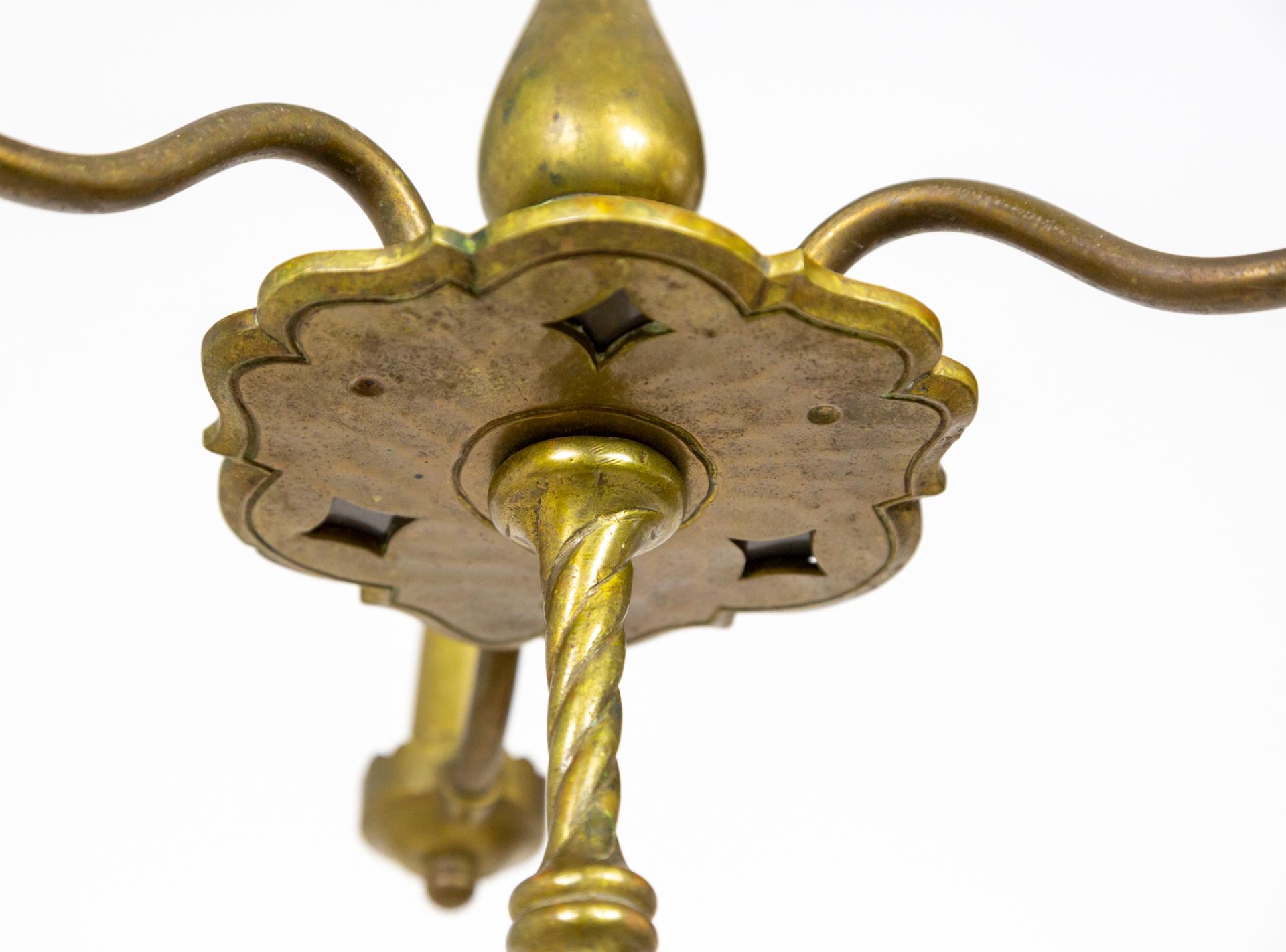 Petite Solid Brass Indian Anglo Chandelier For Sale 1