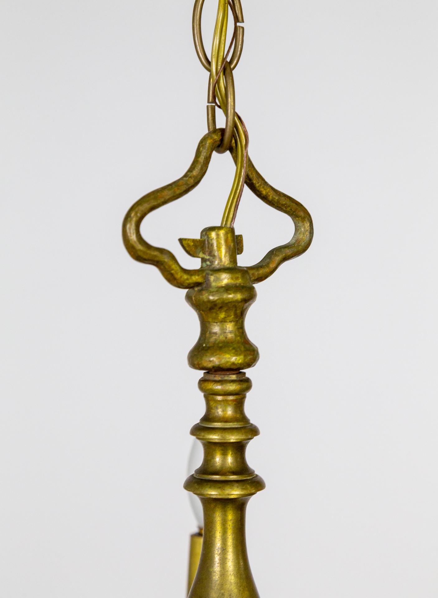Petite Solid Brass Indian Anglo Chandelier For Sale 2