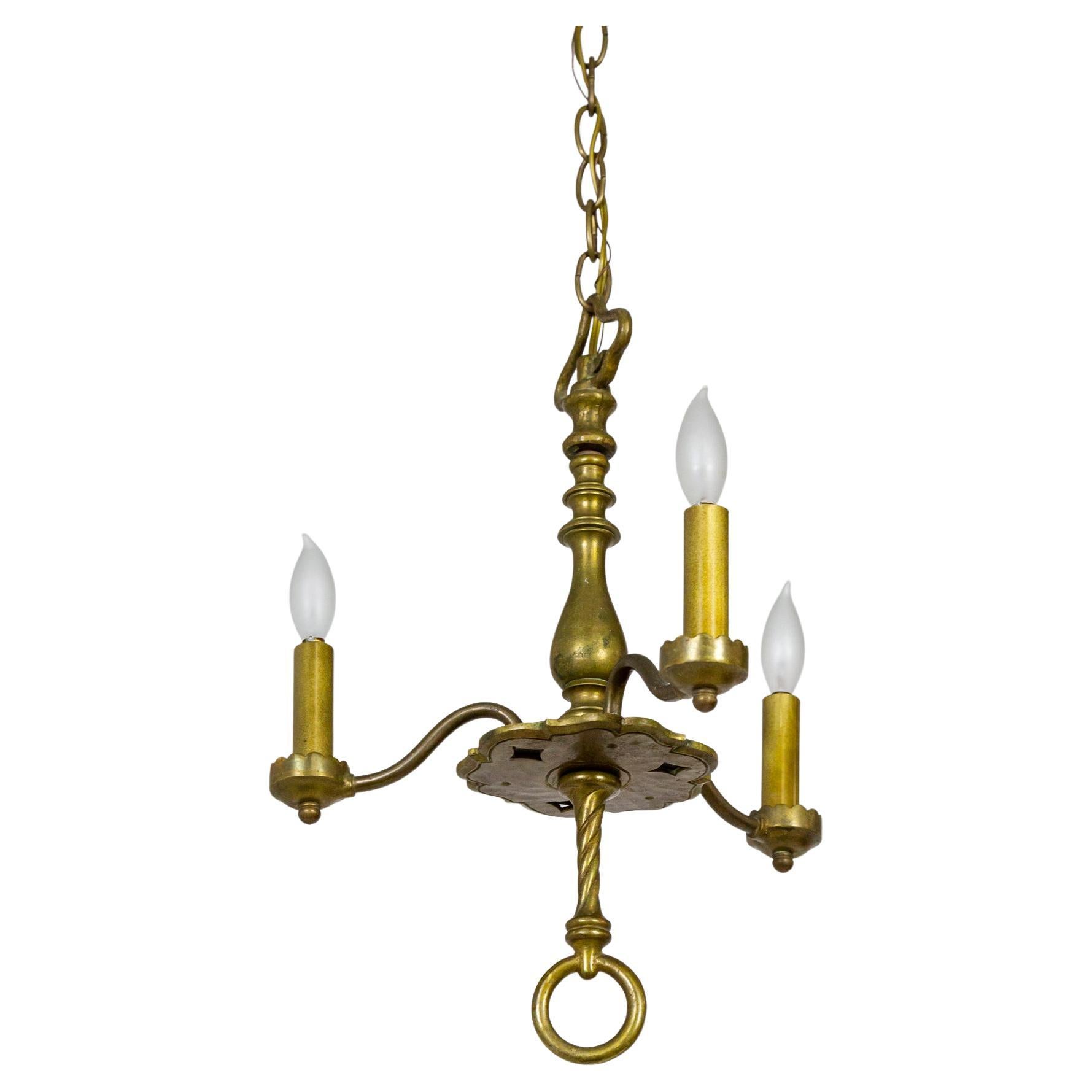 Petite Solid Brass Indian Anglo Chandelier