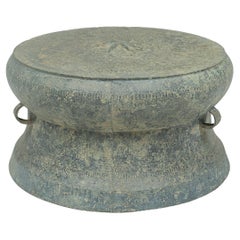 Used Petite Southeast Asian Dong Son Bronze Ritual Drum with Oxen, c. 200 BC