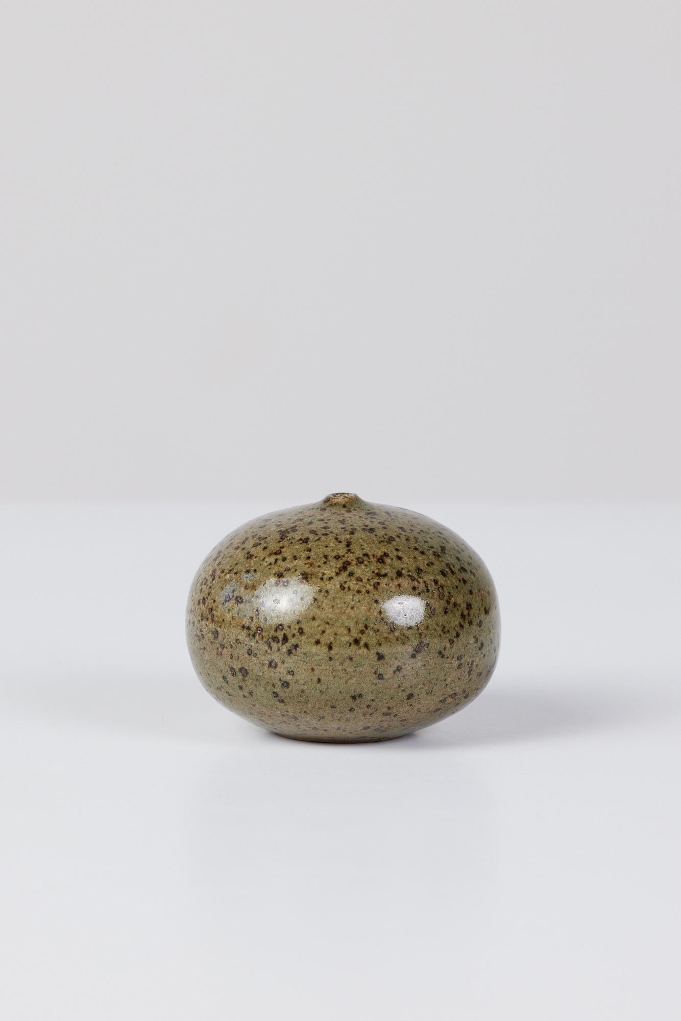 Glazed Petite Speckled Ceramic Bud Vase For Sale