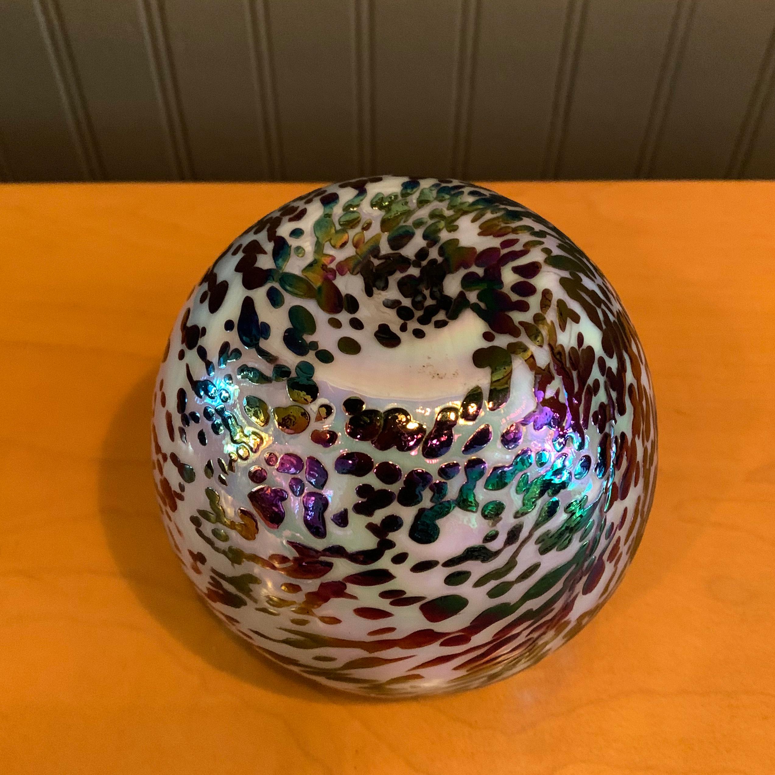 Petite Speckled Hand Blown Glass Vase 1