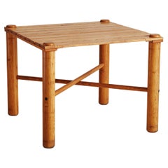 Petite Square Chestnut Dining Table with X- Base by Emu, Italy 1960s