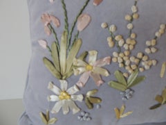 Petite Square Powder Blue Velvet Decorative Pillow
