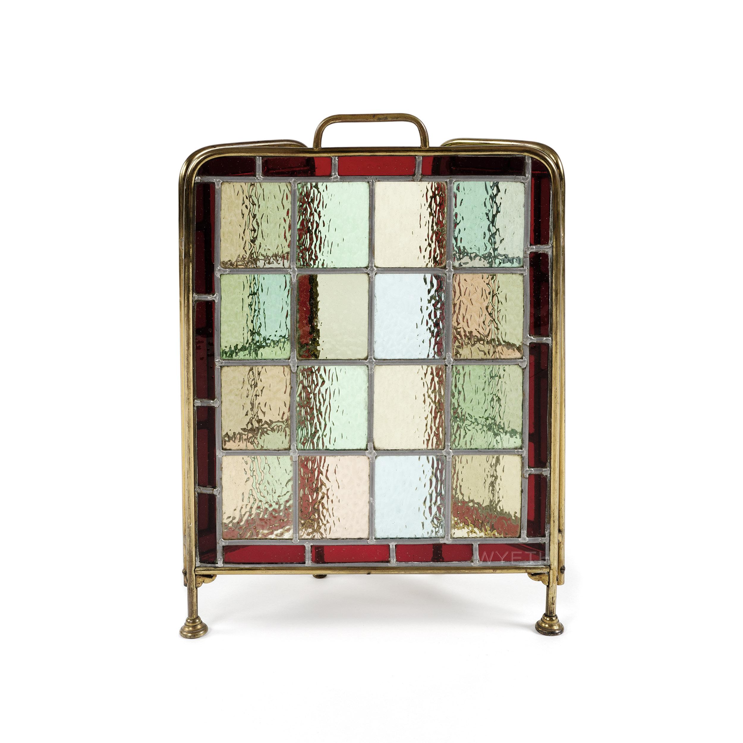 Mid-20th Century Petite Stained Glass Firescreen For Sale