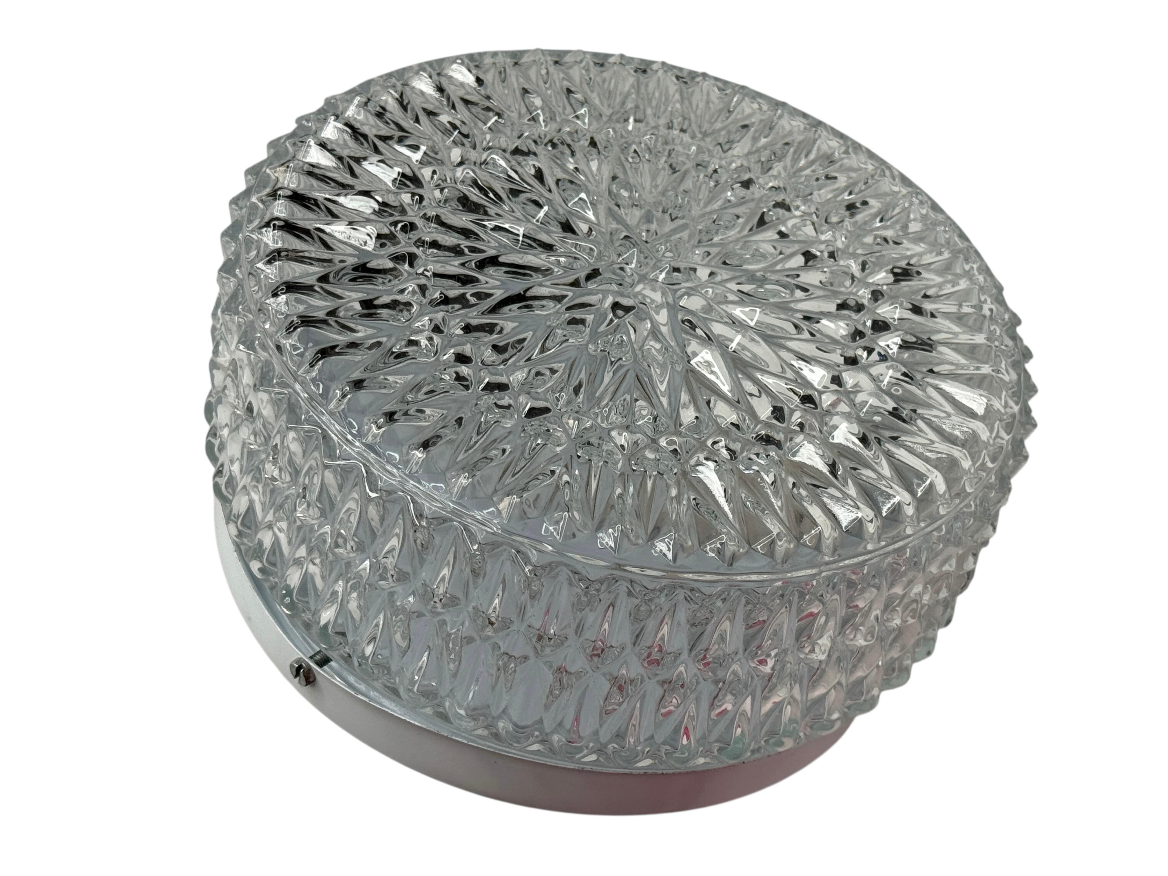 Mid-20th Century Petite Starburst Pattern Flushmount Ceiling Light by RZB Leuchten, 1960s For Sale