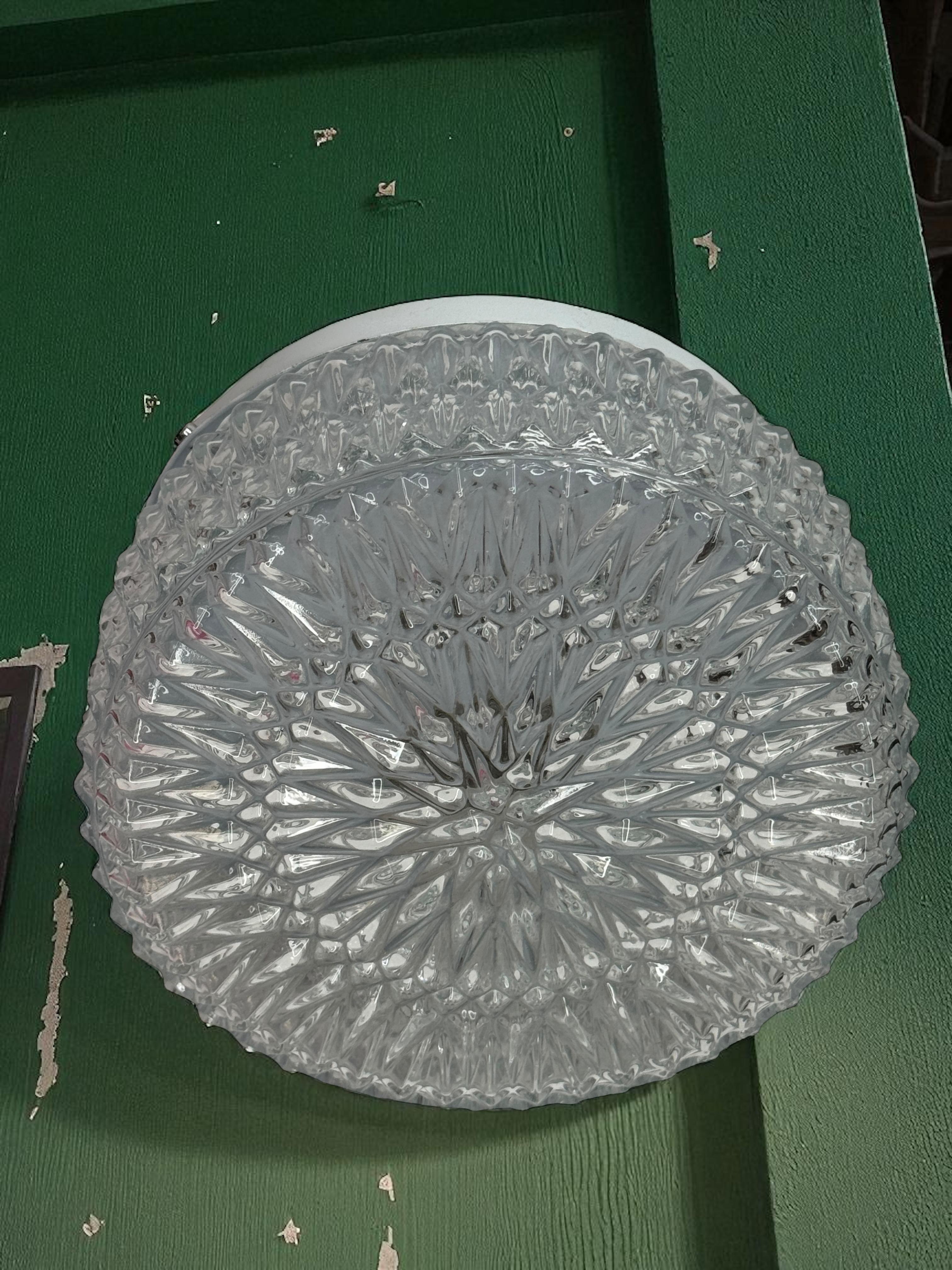 Petite Starburst Pattern Flushmount Ceiling Light by RZB Leuchten, 1960s For Sale 1