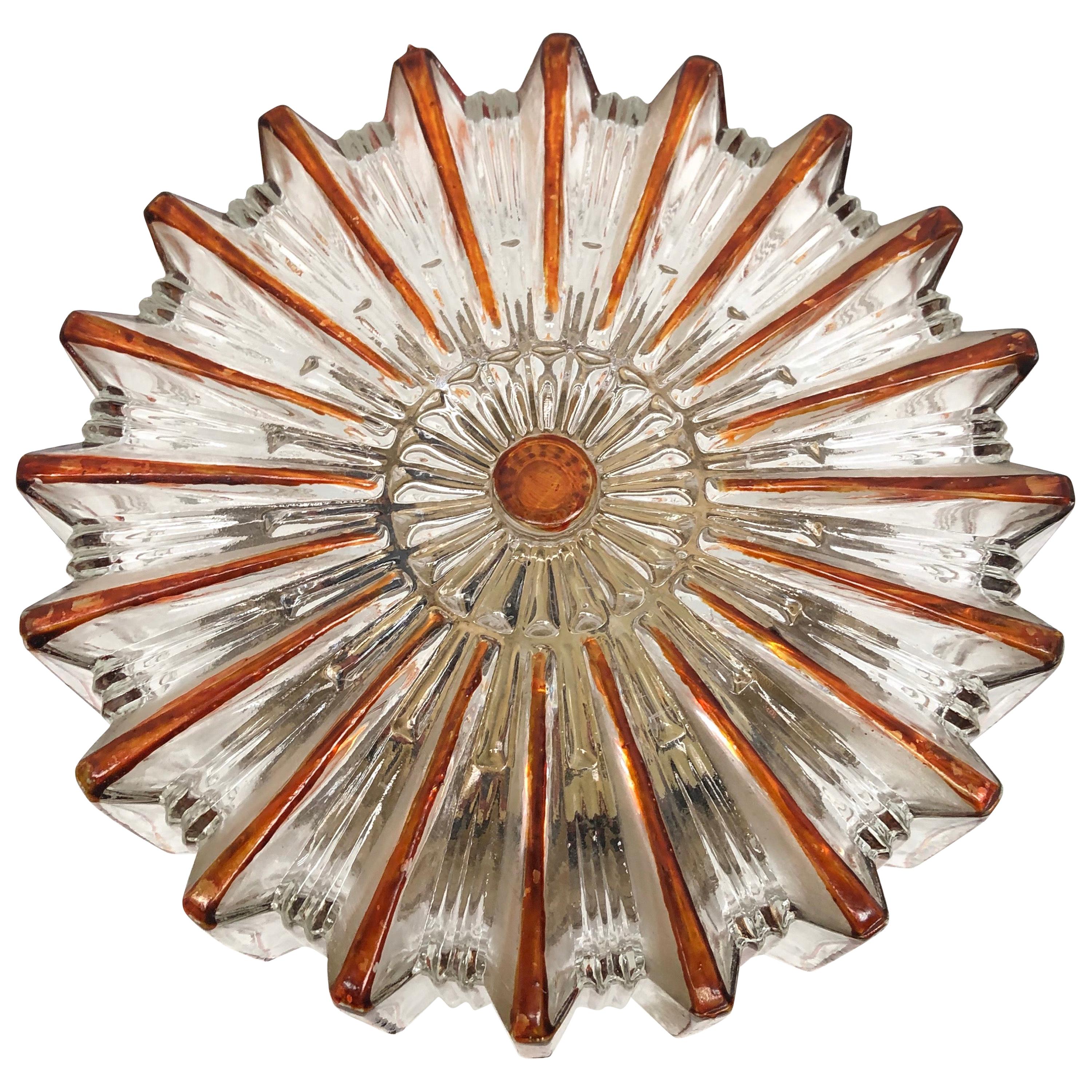 Petite Starburst Pattern Limburg Flush Mount Ceiling Light, 1970s