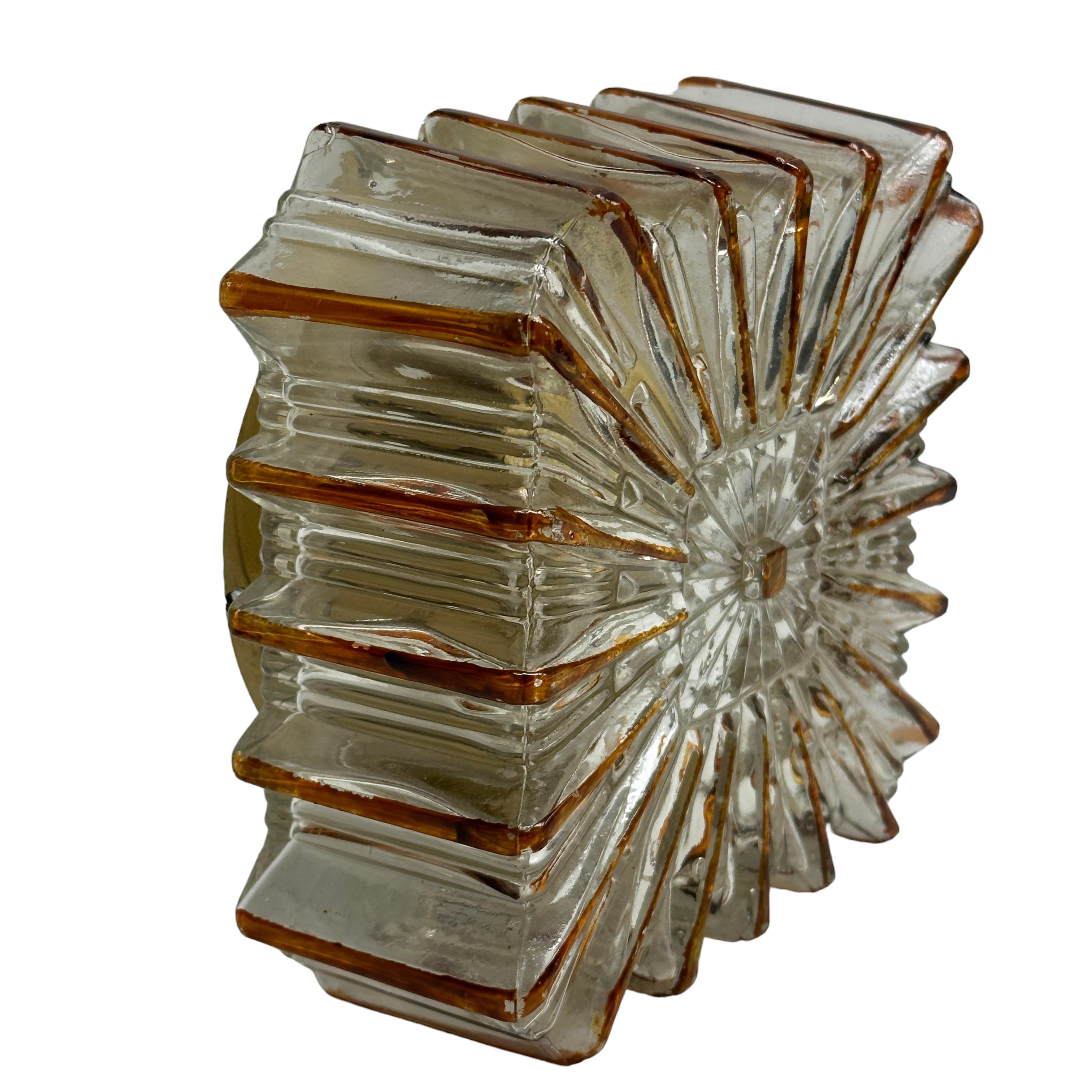 Mid-Century Modern Petite Starburst Pattern Limburg Flush Mount or Wall Light, 1970s
