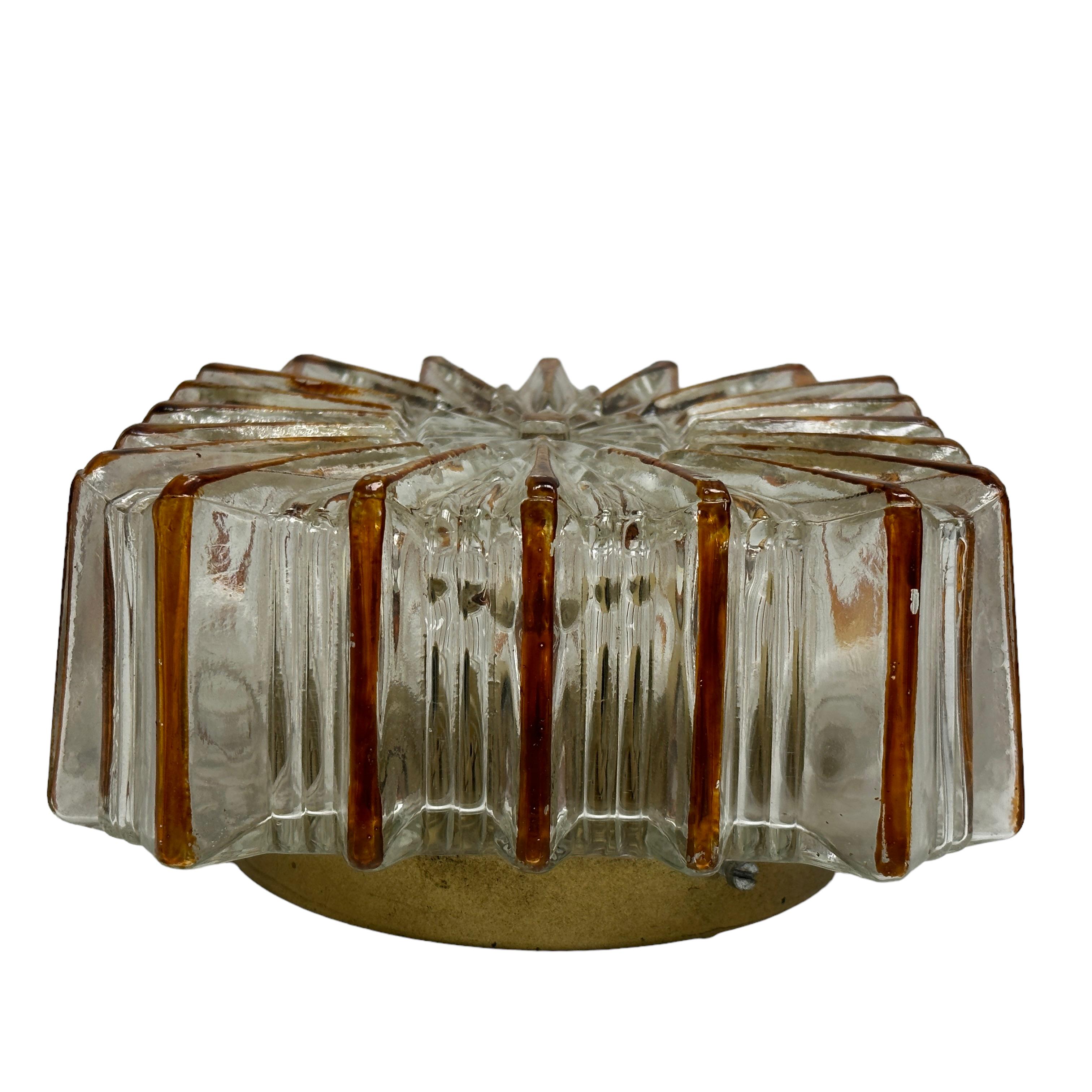 Petite Starburst Pattern Limburg Flush Mount or Wall Light, 1970s In Good Condition In Nuernberg, DE