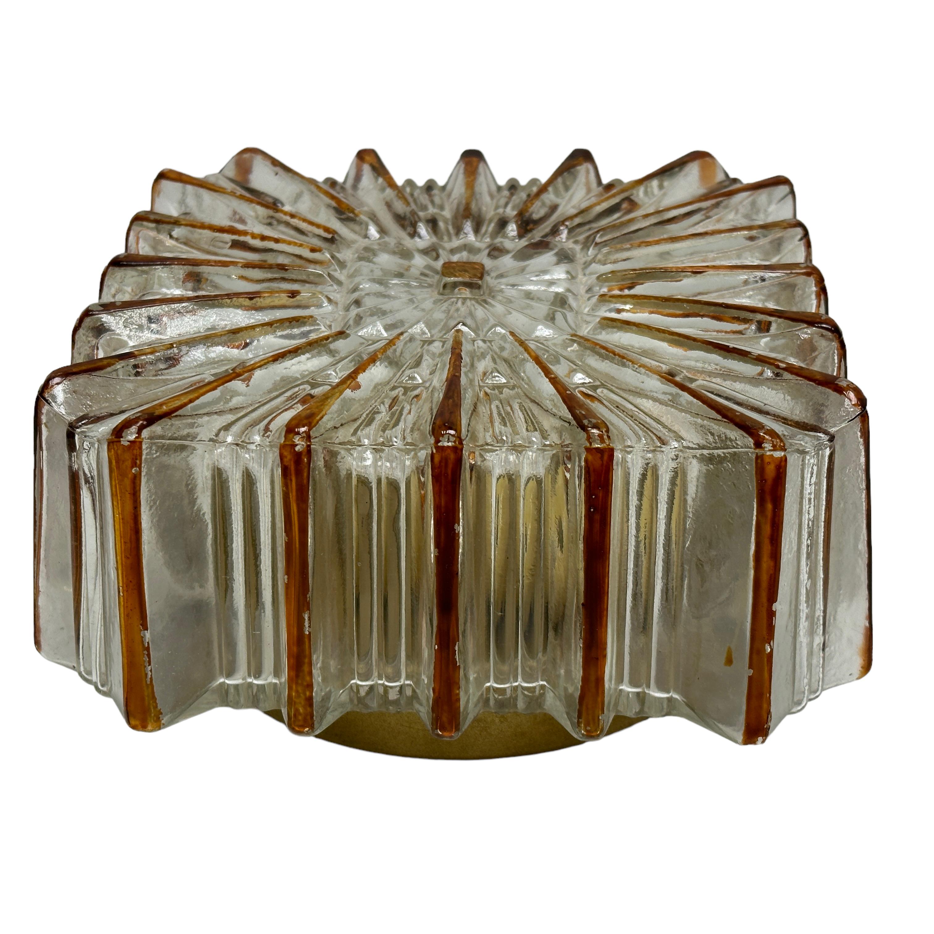 Late 20th Century Petite Starburst Pattern Limburg Flush Mount or Wall Light, 1970s