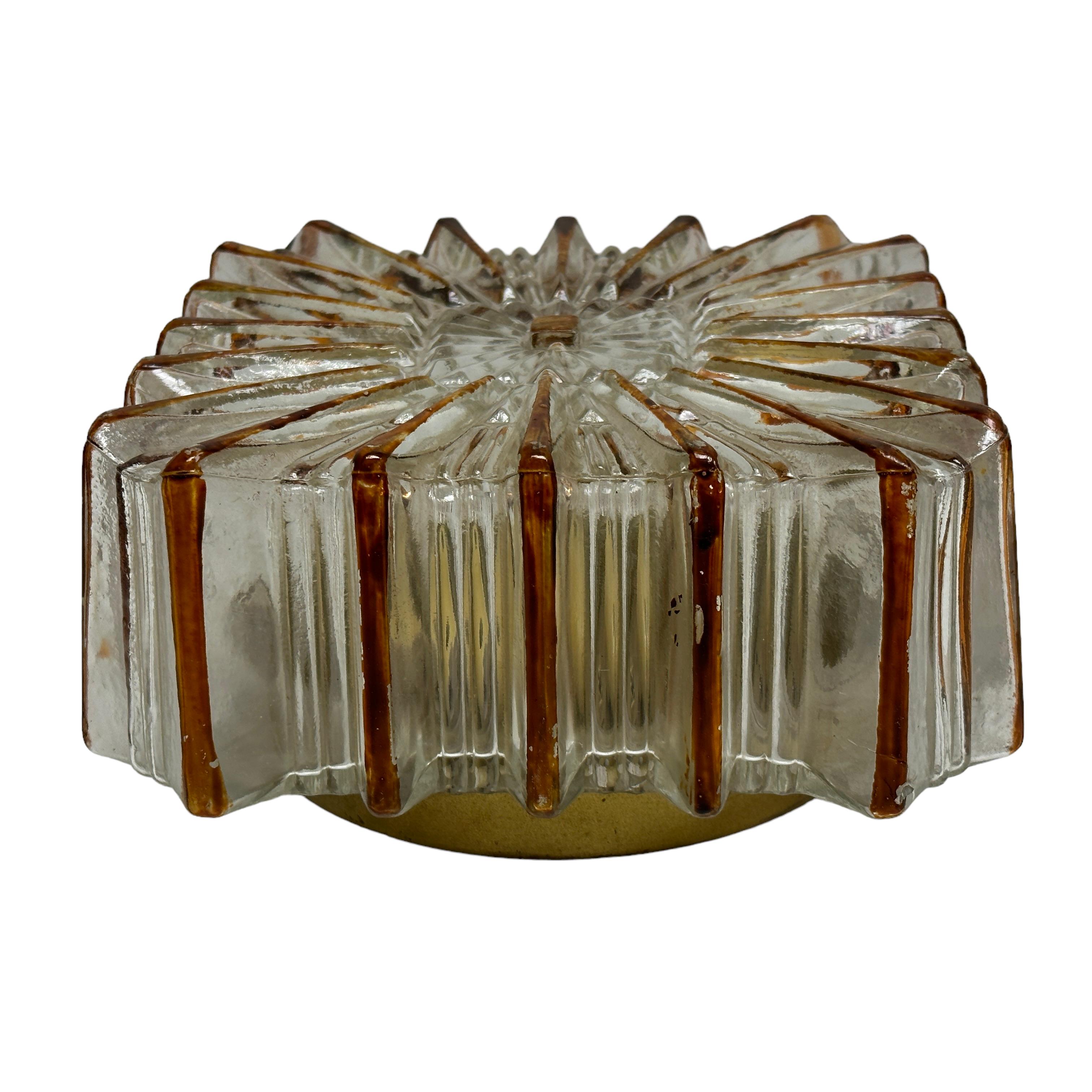 Metal Petite Starburst Pattern Limburg Flush Mount or Wall Light, 1970s