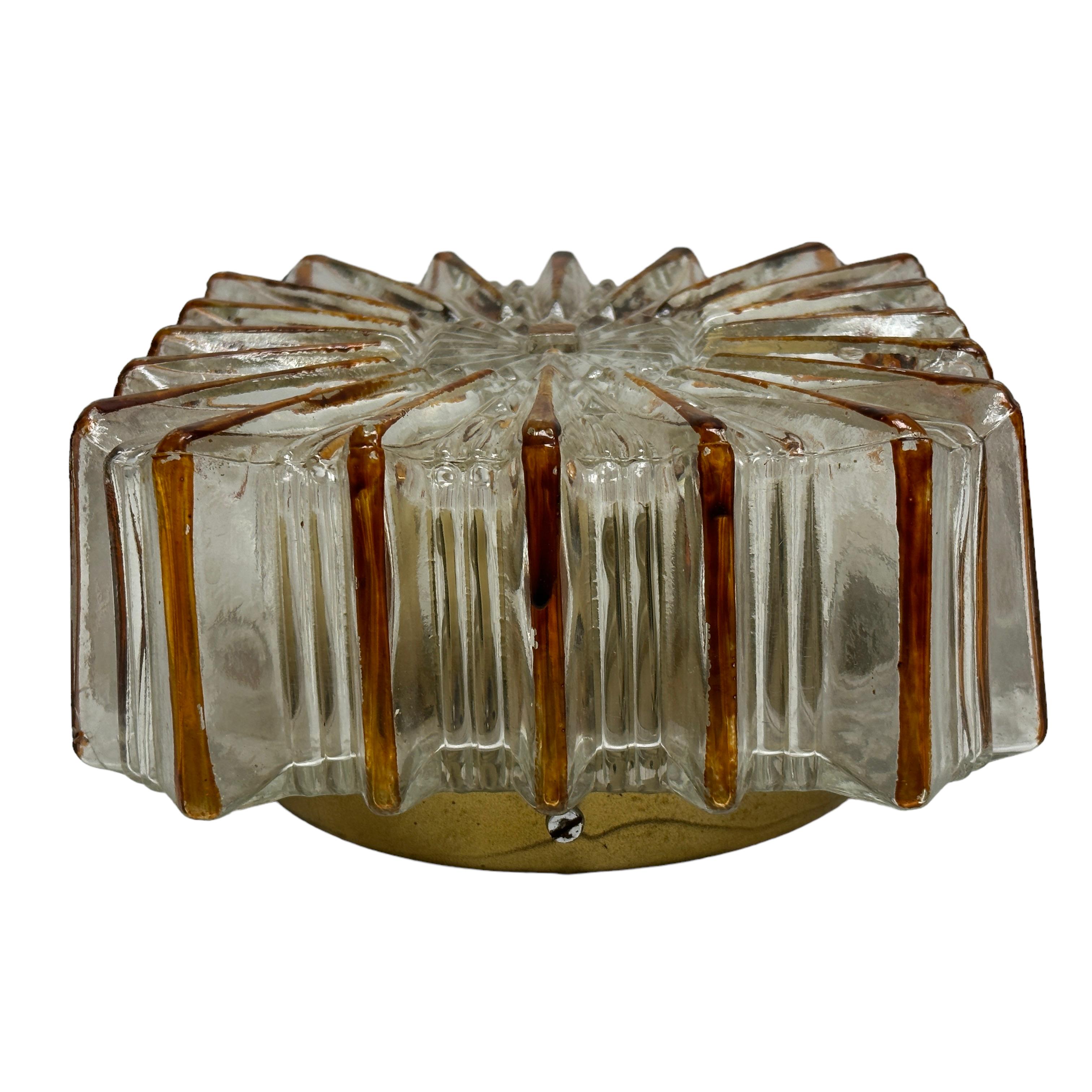 Petite Starburst Pattern Limburg Flush Mount or Wall Light, 1970s 1